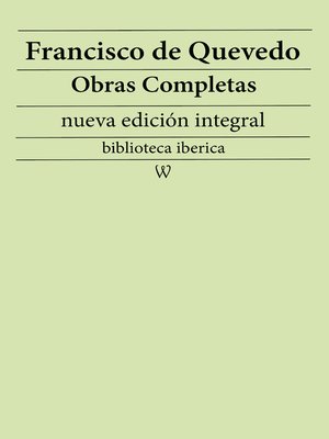 cover image of Francisco de Quevedo Obras completas